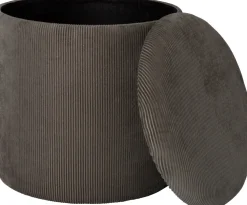 Hocker mit Stauraum Ribbel grau D 40 H 40 cm Poufs