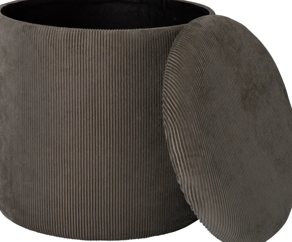 Hocker mit Stauraum Ribbel grau D 40 H 40 cm Poufs