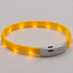 Hundehalsband LED gelb 15-65 cm Hundegeschirr & -Leinen