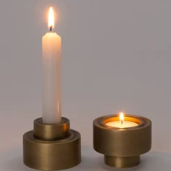 Sale Kerzenständer Alu gold D 6,5 H 4,5 cm Kerzenständer