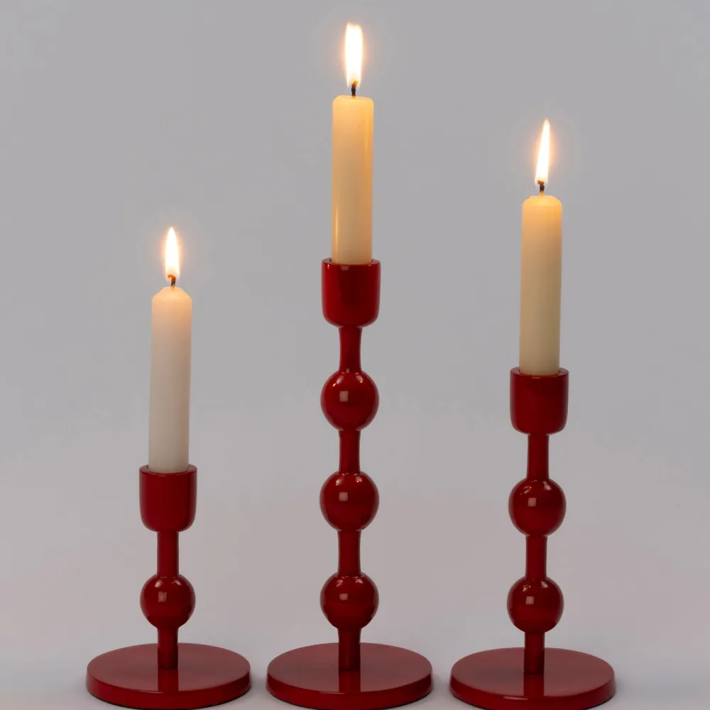 Online Kerzenständer Katy rot D 9 H 12 cm Kerzenständer