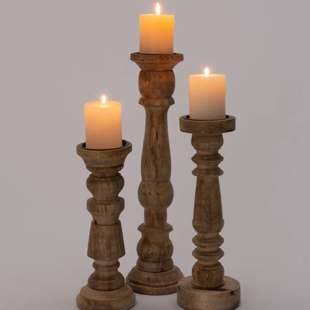 Online Kerzenständer Kalmar braun D 12 H 34 cm Kerzenständer