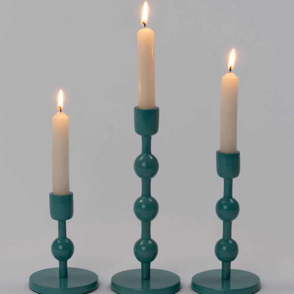 Online Kerzenständer Katy blau D 9 H 12 cm Kerzenständer