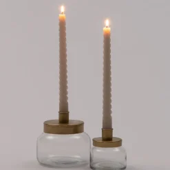 Outlet Kerzenständer mit Glasgefäß gold D 8 H 10 cm Kerzenständer