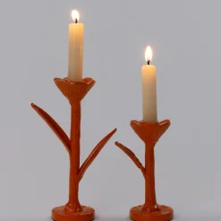 Outlet Kerzenständer Nate orange 9 x 6,5 x 15 cm Kerzenständer