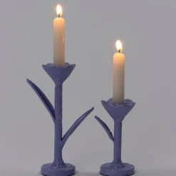 Sale Kerzenständer Nate lila 9 x 6,5 x 15 cm Kerzenständer