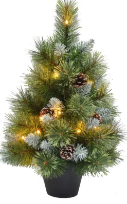 New Künstlicher Weihnachtsbaum grün D 34 H 60 cm 25 LEDs warmweiß Künstliche Weihnachtsbäume