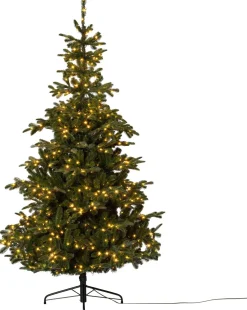 Hot Künstlicher Weihnachtsbaum Nordman grün D 130 H 210 cm mit 800 LEDs warmweiß Künstliche Weihnachtsbäume