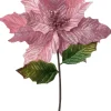 Sale Kunstblume Weihnachtsstern mit Glitzer rosa 50 cm Kunstblumen