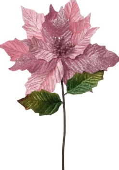 Sale Kunstblume Weihnachtsstern mit Glitzer rosa 50 cm Kunstblumen