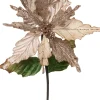Best Kunstblume Weihnachtsstern mit Glitzer gold 50 cm Kunstblumen