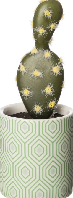 New Kunstpflanze Kaktus grün / grau D 6 H 14 cm Kunstpflanzen