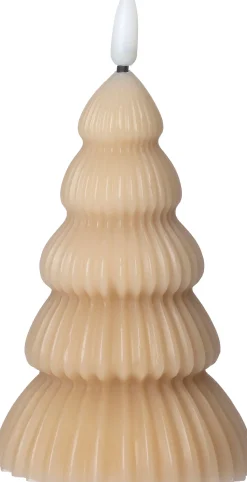 Hot LED Stumpenkerze Weihnachtsbaum Juna hellbraun D 8 H 13,5 cm Led Kerzen