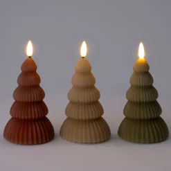 Hot LED Stumpenkerze Weihnachtsbaum Juna hellbraun D 8 H 13,5 cm Led Kerzen