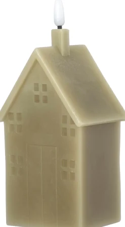 Outlet LED Stumpenkerze Haus Tebi grün 8 x 8 x 14,5 cm Led Kerzen
