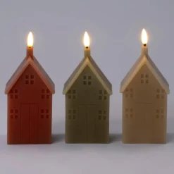 Clearance LED Stumpenkerze Haus Tebi grün 7,5 x 7,5 x 17,5 cm Led Kerzen