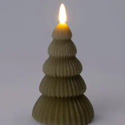 LED Stumpenkerze Weihnachtsbaum Juna grün D 8,5 H 17,5 cm Led Kerzen