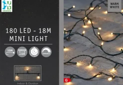 Lichterkette 18 m mit 180 LEDs warmweiß Weihnachtsbaumbeleuchtung