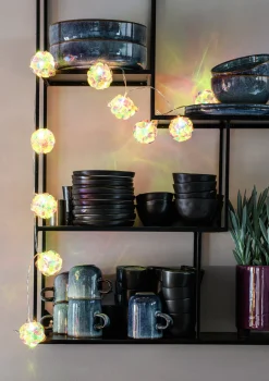 Lichterkette Ball Irisierend mit 10 Lichtern warmweiß 5 x 5 x 165 cm Motiv-Lichterketten