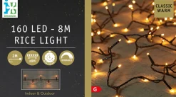 Online Lichterkette schwarz 8 m mit 160 Reiskorn-LEDs klassisch warm Weihnachtsbaumbeleuchtung