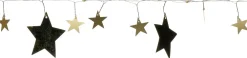 Lichterkette Sterne transparant / gold mit 20 LEDs warmweiß 2 m Motiv-Lichterketten