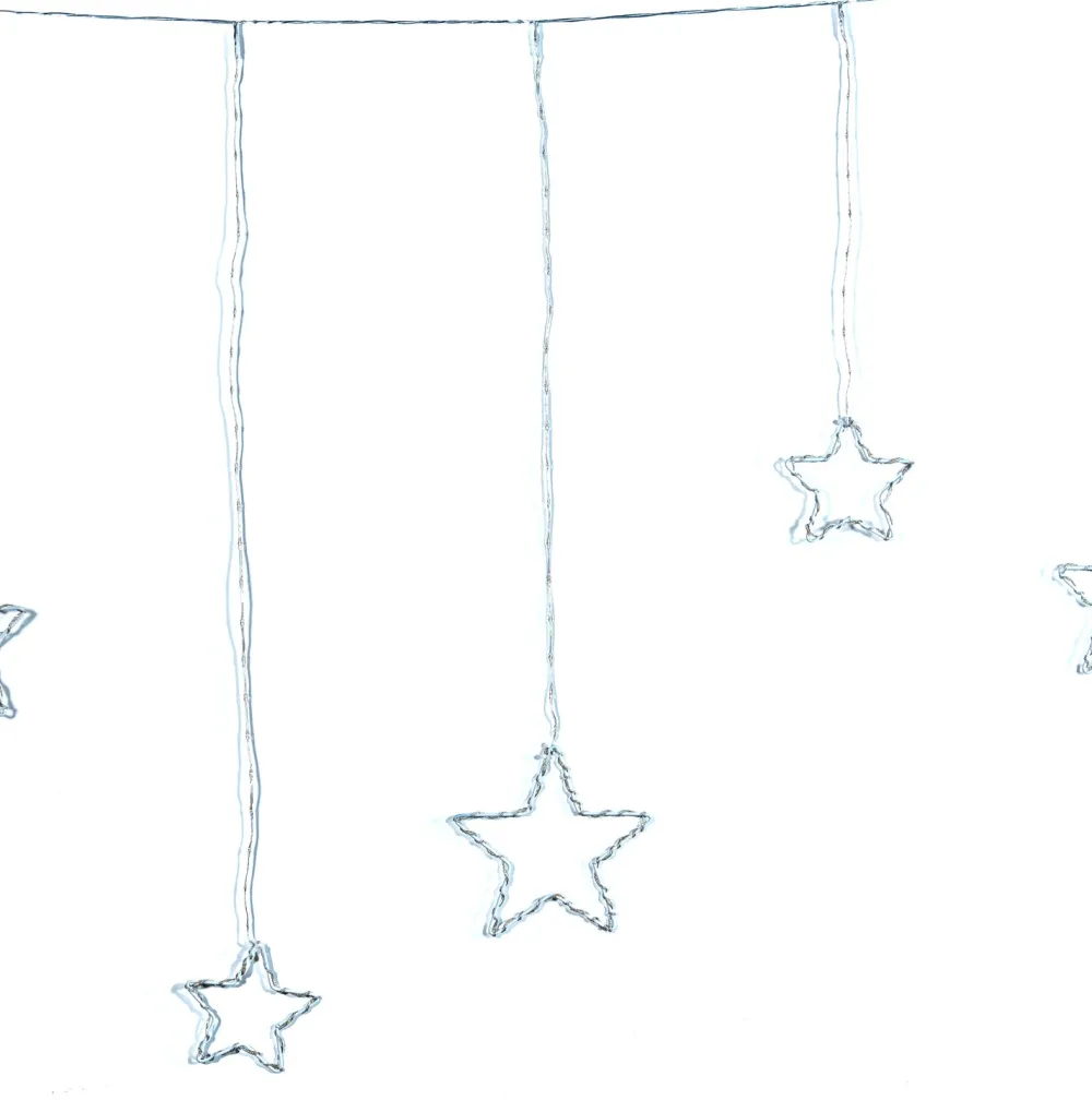 Sale Lichtervorhang Sterne mit 364 LEDs warmweiß 2 m Eisregen Lichterketten