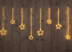 Sale Lichtervorhang Sterne mit 364 LEDs warmweiß 2 m Eisregen Lichterketten