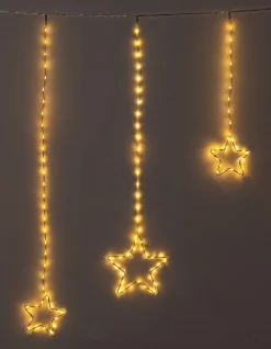 Sale Lichtervorhang Sterne mit 364 LEDs warmweiß 2 m Eisregen Lichterketten
