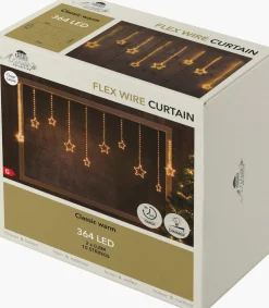 Sale Lichtervorhang Sterne mit 364 LEDs warmweiß 2 m Eisregen Lichterketten