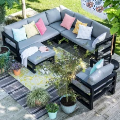 Lounge-Set Nola 4-Sitzer Aluminium grau Lounge-Sets|Lounge-Sets