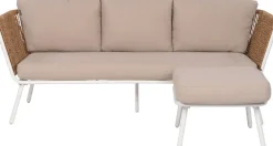 Discount Loungesofa 3-Sitzer Iris mit Chaiselongue natur / weiß Loungesofas|Loungesofas