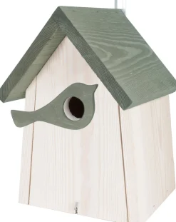 Online Nistkasten Kohlmeise weiß / grün 19 x 19 x 30 cm Gartenvögel|Vogelhäuser & Nistkästen