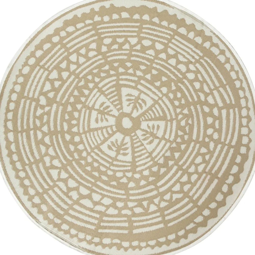 Clearance Outdoor-Teppich Decor rund beige D 180 cm Outdoor-Teppiche