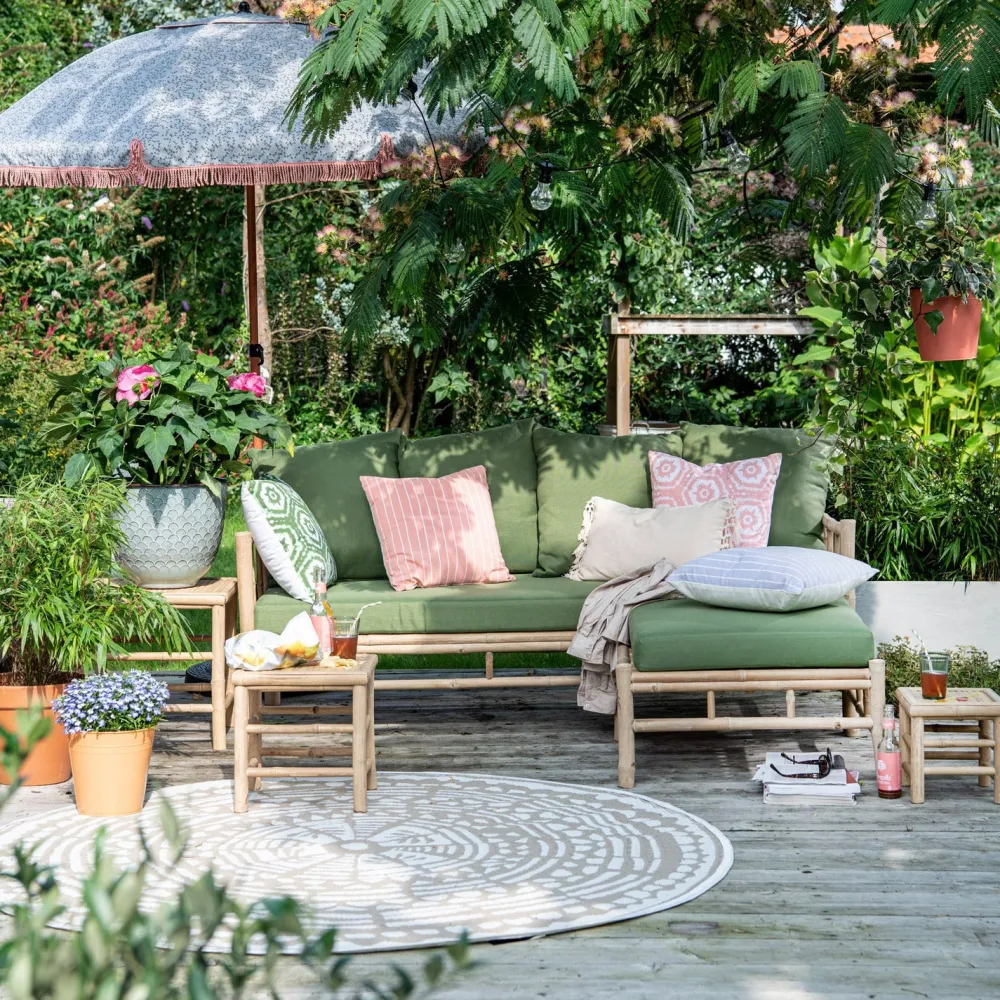 Clearance Outdoor-Teppich Decor rund beige D 180 cm Outdoor-Teppiche