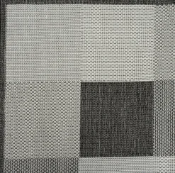 Outlet Outdoor-Teppich kariert grau 160 x 230 cm Outdoor-Teppiche