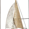 Hot Outdoor-Wanddeko Segelboot weiß / schwarz 30,5 x 91 x 2,5 cm Outdoor-Wanddeko