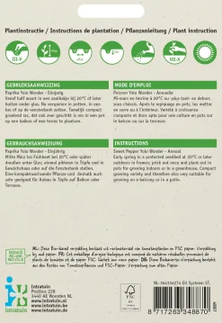 Outlet Paprika (Capsicum annuum 'Yolo Wonder') Samen Gemüsesamen|Saatgut