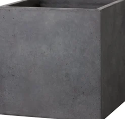 Outlet Pflanzkübel Kubus 64 x 64 x 55 cm anthrazit Blumentöpfe|Blumentöpfe & Pflanzgefäße