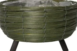 New Pflanzkorb mit Füßen Dewi grün D 29 H 15 cm Pflanzkörbe|Blumentöpfe & Pflanzgefäße