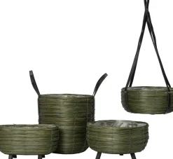 Clearance Pflanzkorb mit Füßen Dewi grün D 29 H 15 cm Pflanzkörbe|Blumentöpfe & Pflanzgefäße