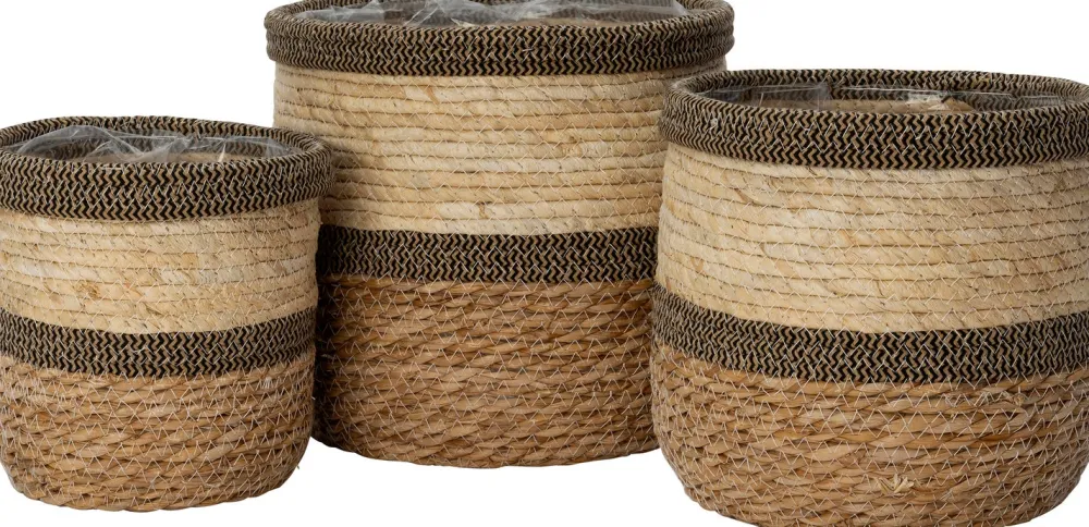 Best Pflanzkorb Seven naturell / schwarz D 23 H 23 cm Pflanzkörbe|Pflanzkörbe