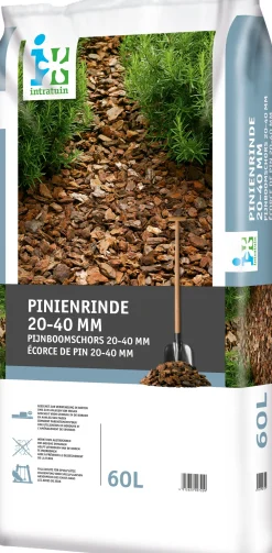 Online Pinienrinde grob (20-40 mm) 60 l Rindenmulch & Kakaoschalen