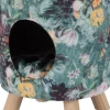 Discount Pouf mit Katzenkörbchen Blumenprint D 35 H 42 cm Poufs|Katzenbetten & -Körbe