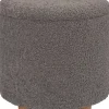 Outlet Pouf Onne met Stauraum hellgrau D 40 H 40 cm Poufs