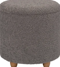 Outlet Pouf Onne met Stauraum hellgrau D 40 H 40 cm Poufs