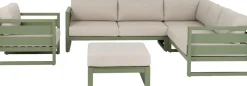 Outlet 4-Sitzer Loungeset Ecke Norma Aluminium grün Loungesofas|Loungesofas