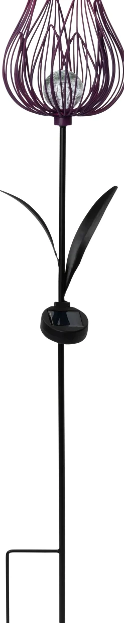 Sale Solar Gartenstecker Blume lila D 19 H 105 cm Gartenstecker|Solar Gartenleuchten