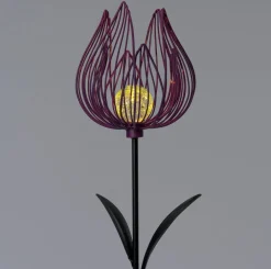 Sale Solar Gartenstecker Blume lila D 19 H 105 cm Gartenstecker|Solar Gartenleuchten