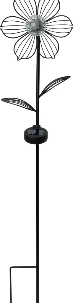 Discount Solar Gartenstecker Lotus schwarz 23 x 11,5 x 101 cm Gartenstecker|Solar Gartenleuchten