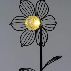 Discount Solar Gartenstecker Lotus schwarz 23 x 11,5 x 101 cm Gartenstecker|Solar Gartenleuchten